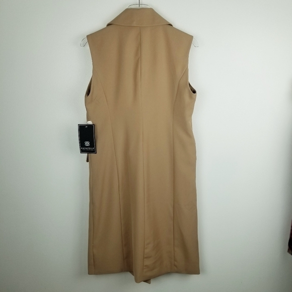 Bagatelle Collection Tan Sleeveless Longline Blazer Vest NWT - Picture 2 of 11